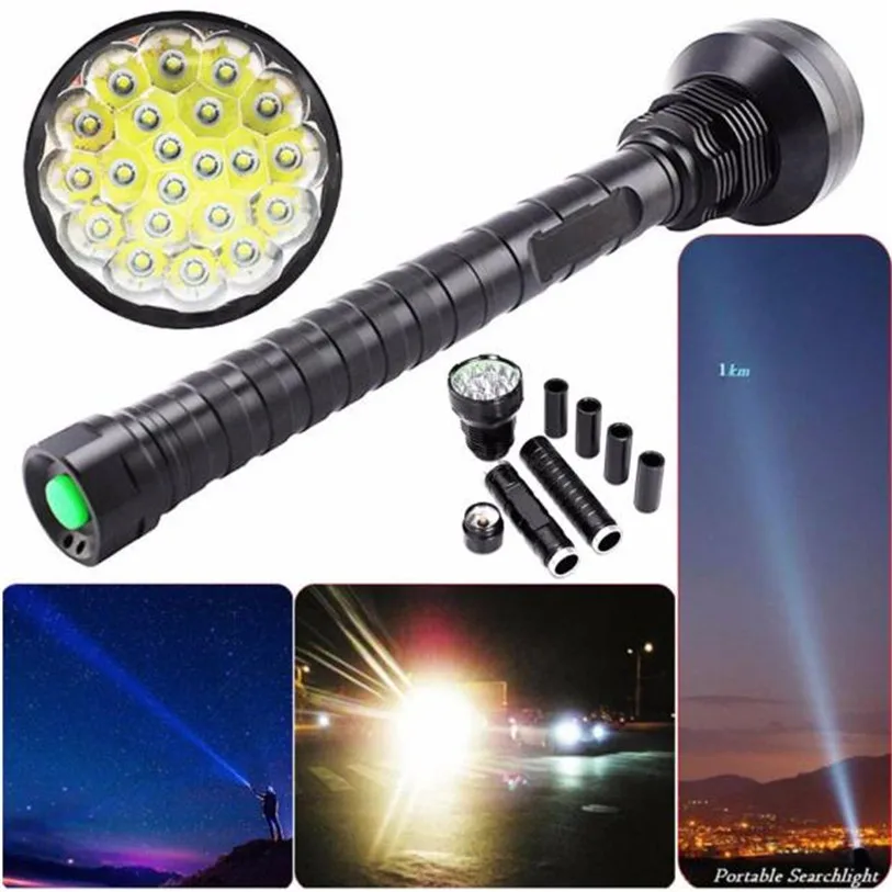 Excellent New 28000LM XM-L LED 21x T6 Super Flashlight Torch Lamp Light 5Mode 26650 18650 Outdoor Bike Cycling Accessories Feb 23 2