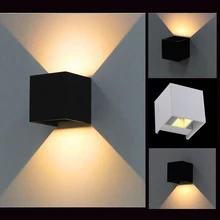 White Black up down 7W Led outdoor wall lamp IP65 waterproof Adjustable Surface Mounted indoor Outdoor