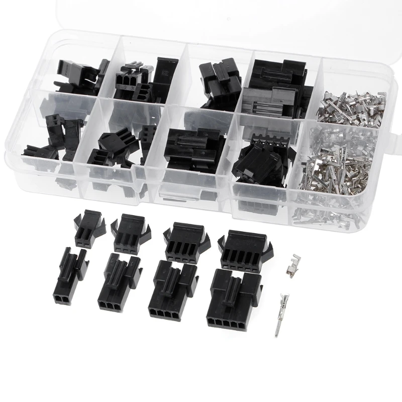 

25 Sets Kit 2P 3P 4P 2.54mm Pitch Female Male Header Connectors Adaptor -B119