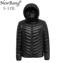 NewBang 8XL 9XL 10XL 11XL мужская куртка на утином пуху, осенне-зимняя куртка, Мужская водонепроницаемая пуховая куртка с капюшоном, мужской теплый пуховик