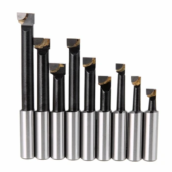 

9Pcs Durable Hard Alloy Shank Boring Bar Set Carbide Tipped Bars 1/2 inch Shank Lathe Tools For 2 Inch 50Mm Boring Head For La