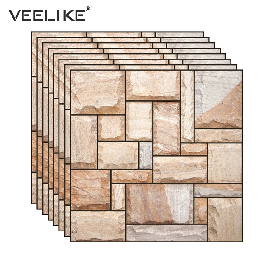 

3D Decorative Wall Stickers Brick Stone Pattern PVC Vinyl Waterproof Anti-static Home Decor Wallpaper Kids Room Kitchen Sticker