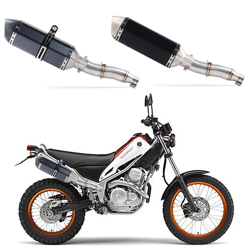 Llena de la motocicleta sistema de Escape silenciador de Escape antideslizante para YAMAHA XG250 XT250 modificado póngase en contacto con medio tubo adaptador de conexión