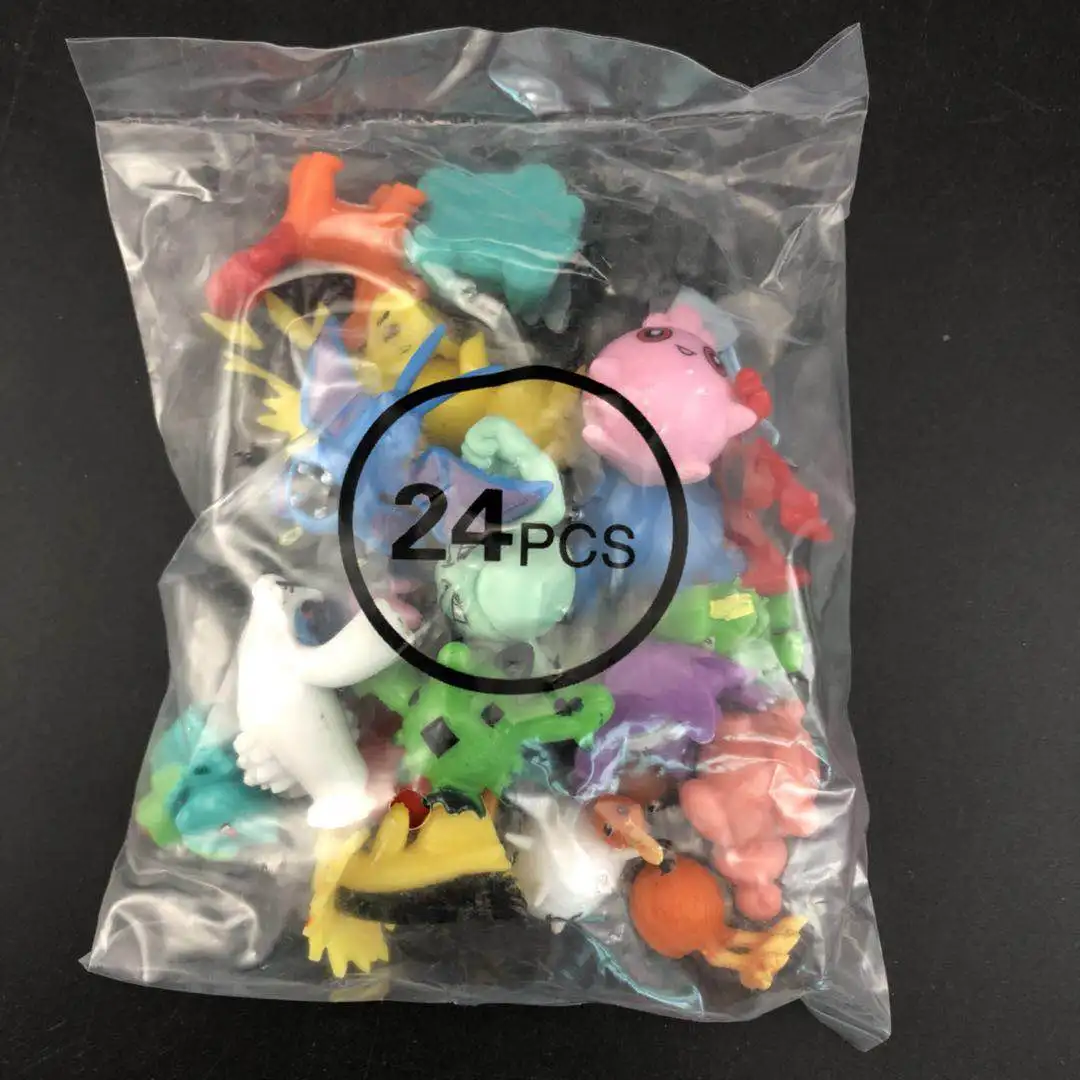 24pcs figures Высокое качество 7 см мяч эльфа с 2,5-3 см Покемоны Фигурки игрушки могут мечта спальня мебель для детей подарок - Цвет: 24pcs figures