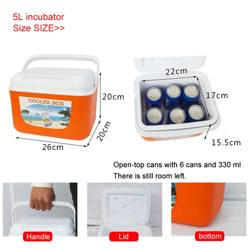 

5/8/13L Mini Dual Refrigerator Home Freezer Thermal Heat Preservation and Cold Icebox Portable Travel Camping Cooler Box