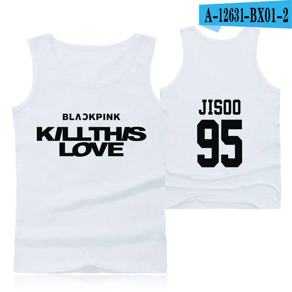 Blackpink KILL THIS LOVE жилет Корейский Летний с круглым вырезом популярная летняя уличная модная повседневная одежда без рукавов для мужчин/женщин - Цвет: white