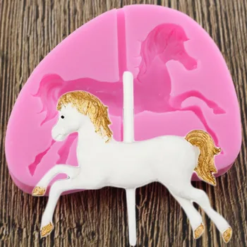 

Carousel Horse Shape Silicone Cake Mold Bakeware 3D Silicone Mould For Chocolate Clay Fondant Cake Tools Decorating