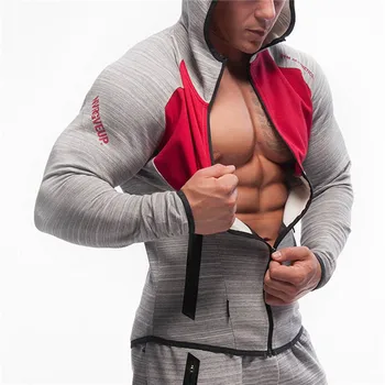 

Men Gym Hoodies Zipper Sweatshirt Workout Training Male Running Sport Jackets Fitness Bodybuilding Spring Autumn Outdoor Coats