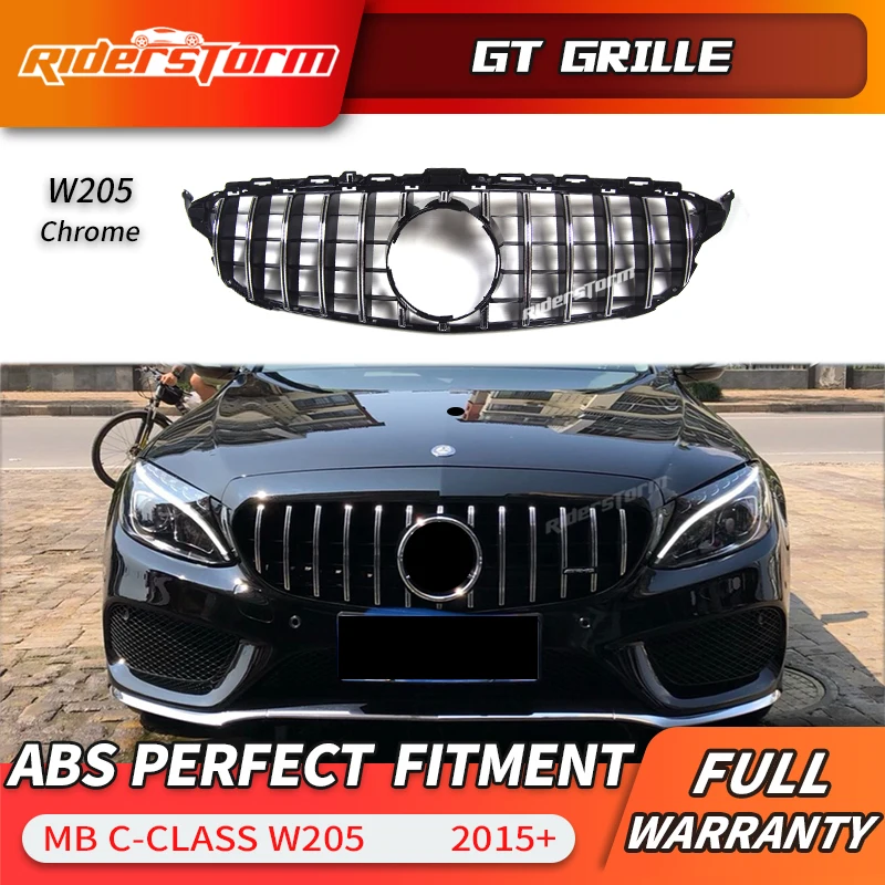 12 для класса C w205 GT решетка Передняя Мерседес Бенц C180 C200 C250 C300 передняя гриль