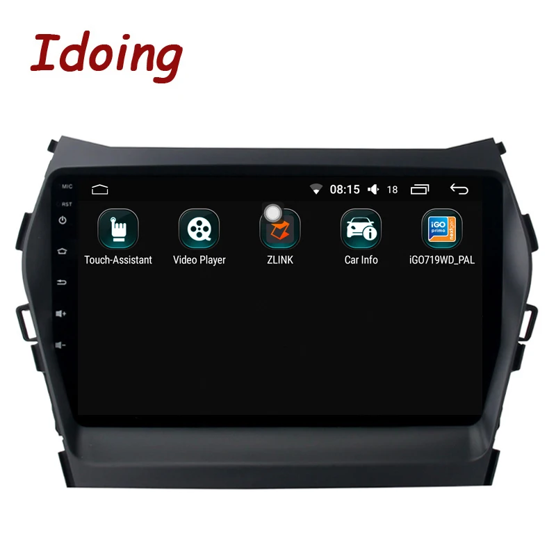 Discount Idoing 9"4G+64G 2.5D IPS Octa Core Car Android 8.0 Radio Player Fit Hyundai IX45 2015-2017 Built-in GPS Navigation and GLONASS 3