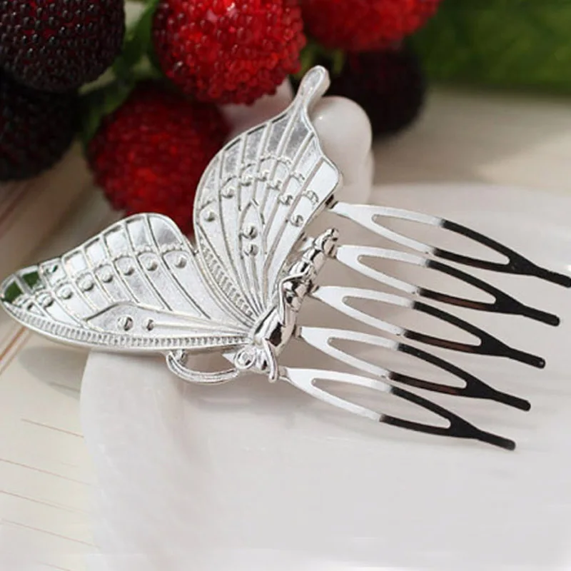 1PC Lovely Butterfly Hair Combs Silver / Metal Hairwear Jewelry Hairpin