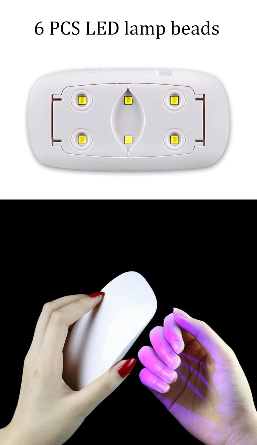 Светодиодный светильник мини Портативная сушка для ногтей с usb-кабелем гель лак для ногтей подарок для дома и путешествий Применение 6 W УФ-лампы для ногтей с 45 s/60 s и пуговицы