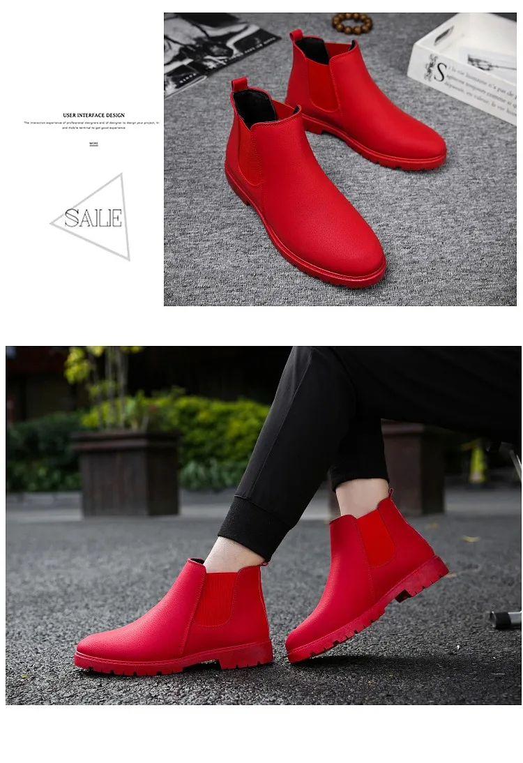 Ботинки martin; мужские высокие зимние ботинки; Рабочая обувь в английском стиле; сезон осень; повседневные кожаные ботинки; красная обувь