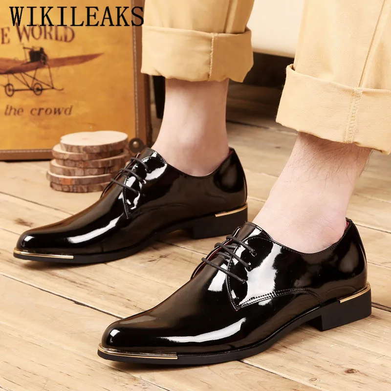 

2019 italian luxury brand patent leather mens dress shoes formal wedding shoes men oxford shoes for men sapato social masculino