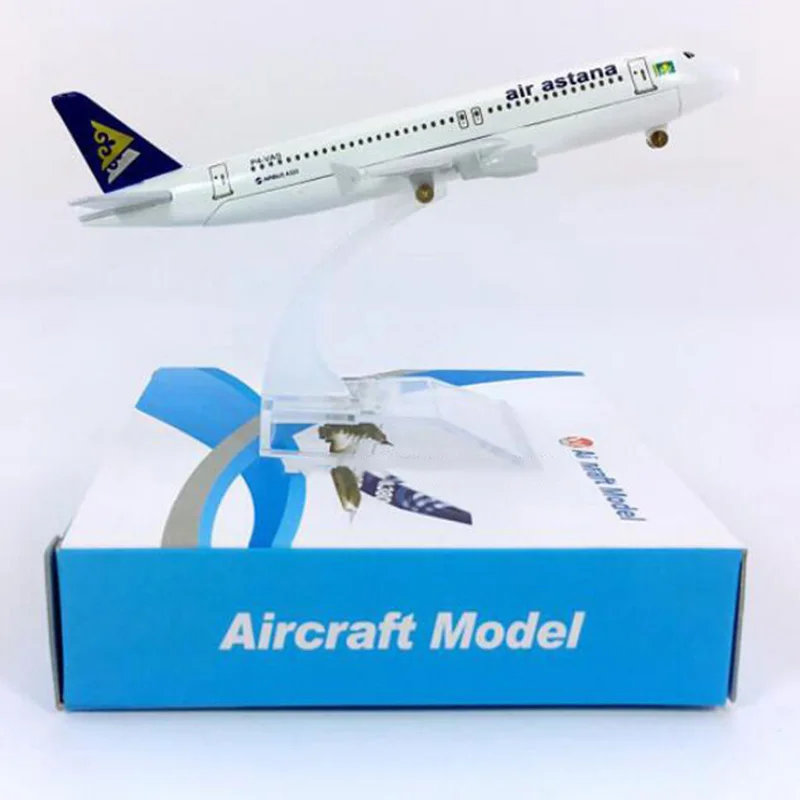 16 см 1:400 Airbus A320-200 модель Air Astana Airways с базовым сплавом самолет коллекция дисплей детский подарок