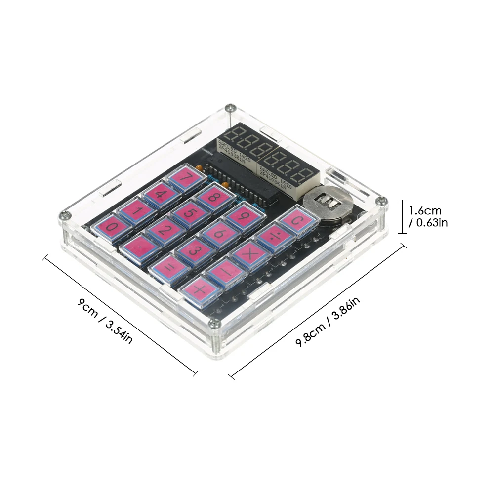 DIY Набор калькулятора цифровая трубка калькулятор с прозрачный чехол со встроенным CR2032 кнопочный элемент