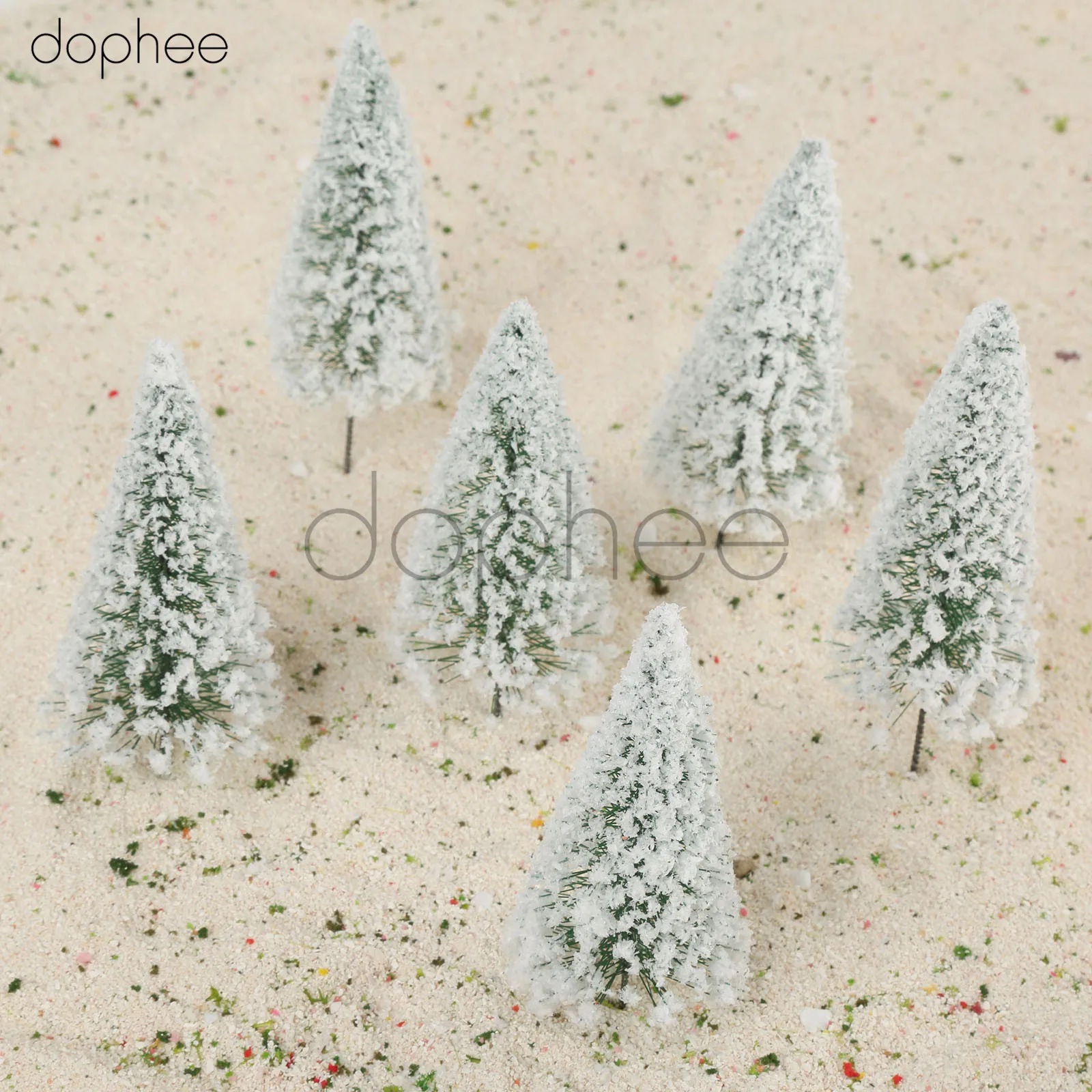 dophe 10pcs Ho Scale 12cm Model Cedar Trees Sand Table Landscape Railroad Winter Scene Layout | Дом и сад