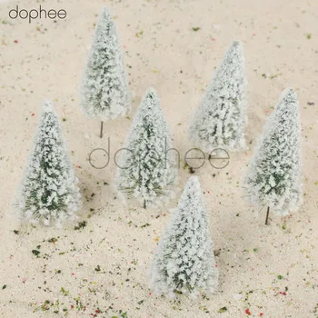 

dophe 10pcs Ho Scale 12cm Model Cedar Trees Sand Table Model Landscape Railroad Winter Scene Layout