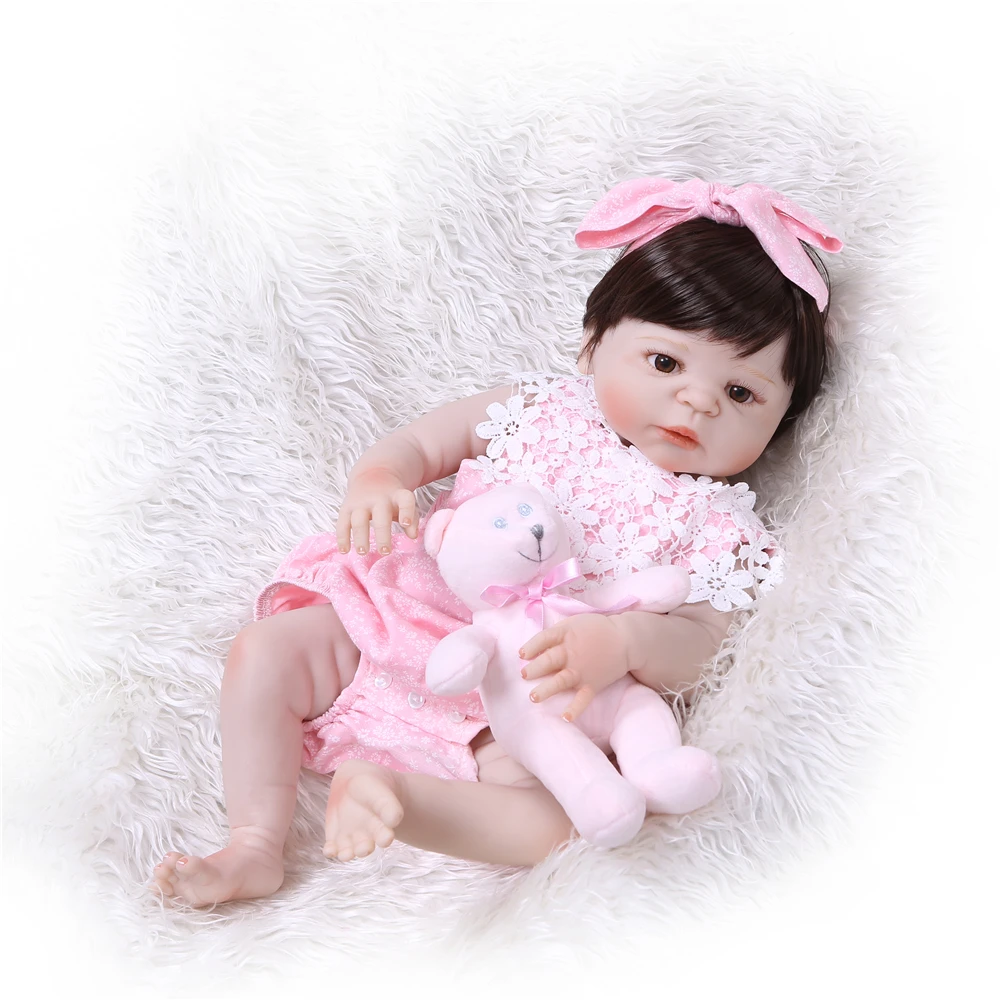 NPKCOLLECTION 55 см силиконовая кукла Reborn Baby игрушка для ребенка для новорожденных подарок ребенка перед сном раннего образования