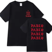 Kanye West, футболка с надписью «I Feel Like Pablo», Мужская Уличная футболка с надписью «Social Club Rapper», polera hombre, хлопок, футболка с надписью «Pablo», homme