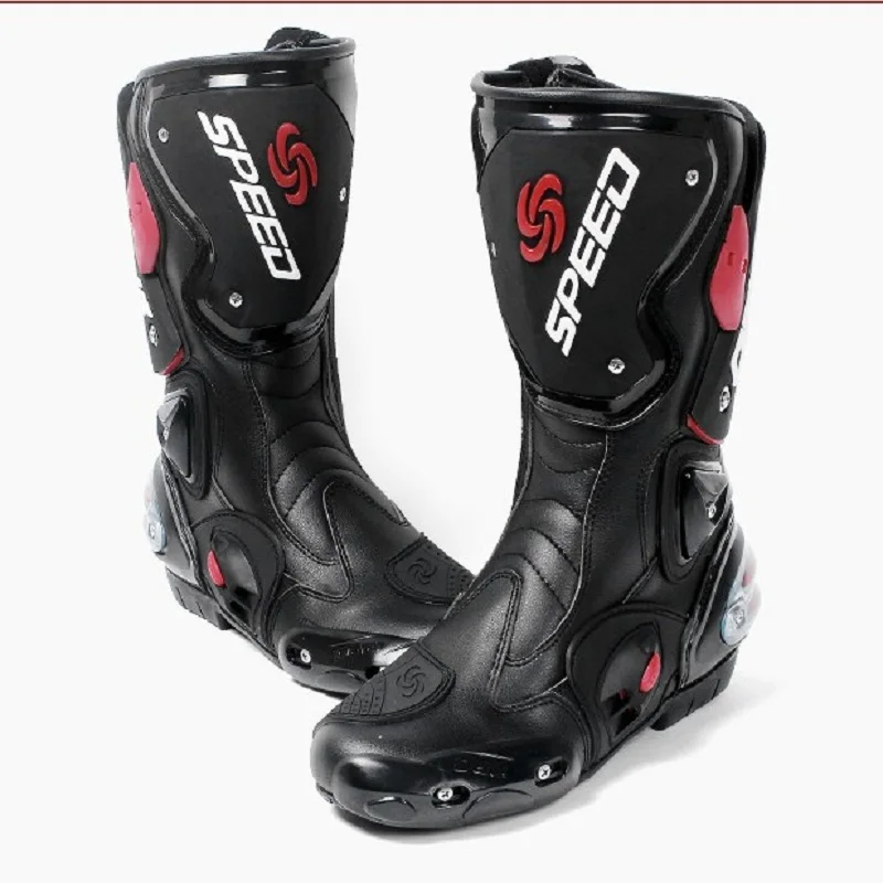 Moto rcycle botas pies protección alta velocidad Pro-Biker velocidad botas de carreras microfibra hombres botas moto rbike carrera botas