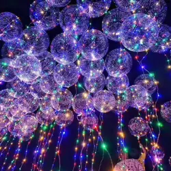 1 шт. 3 м светодио дный воздушный шар строка загорается световой светодио дный круглый шар пузырь гелиевые шары Детские игрушки Свадебная