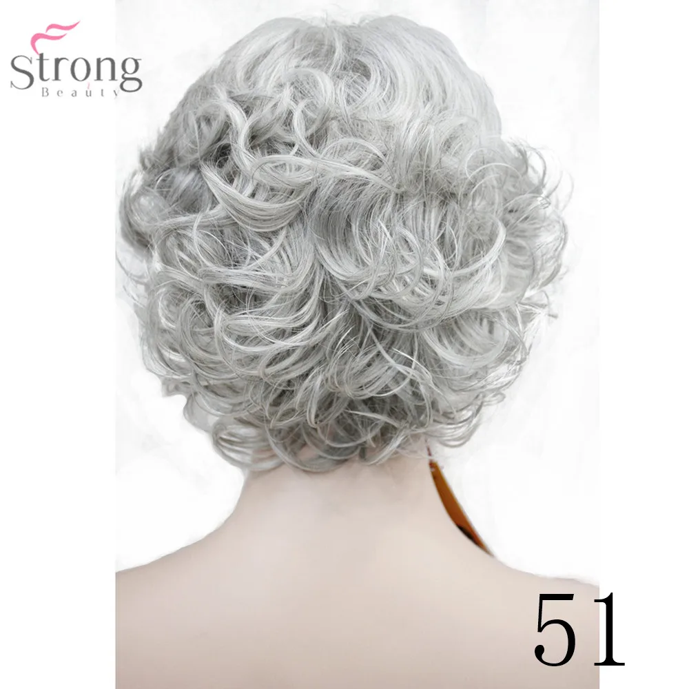 Women White Short Curly Hair Wigs E-221 51 (4)