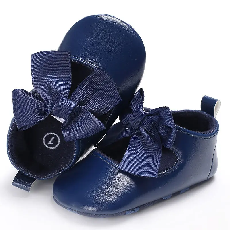 Обувь принцессы из ПВХ для маленьких девочек 0-18 месяцев; сезон весна-осень; обувь с мягкой подошвой; обувь для новорожденных с бантом; обувь для новорожденных