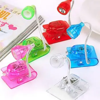 

Practical Mini LED Clip on Reading Light Adjustable Light Head Book Reading Light Bright LED Reading Lights Lamp Random Color