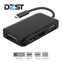 DZLST USB C концентратор HDMI DP Displayport VGA DVI 1080P видео конвертер адаптер для Macbook samsung galaxy S9+/S8 usb-хаб сплиттер