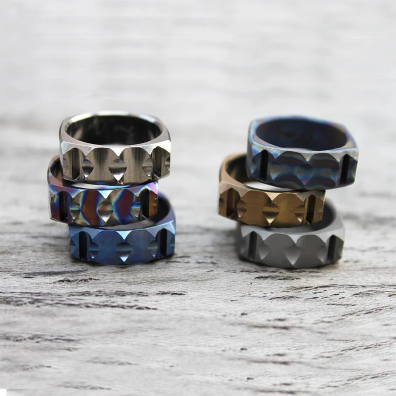 Buy 20mm Self defense Men Ring EDC TC4 Titanium Alloy