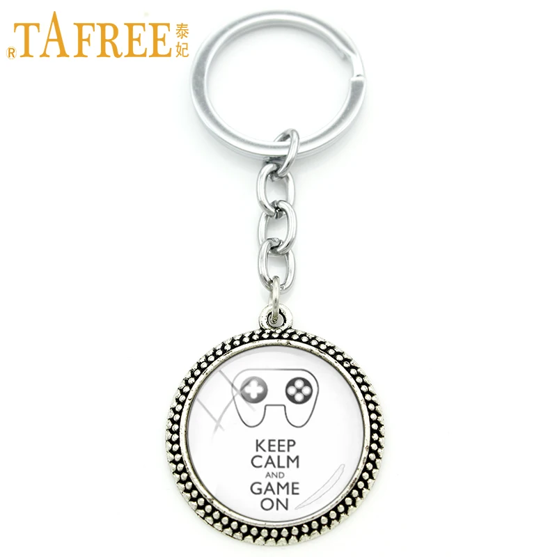 

TAFREE Keep Calm Controller Key Chain game on game pad keychain purse bag accessory girls boys computer games lover jewelry H674