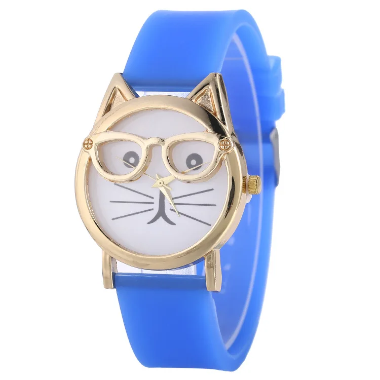 

Lovely Silicone Women's Quartz Wristwatches Children's Watches Fashion Candy Color Blue Sports Watches relogio feminino Gifts