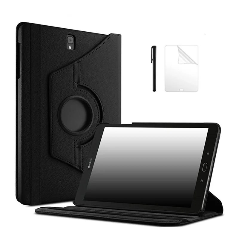 

360 Rotation folding Stand Smart PU Leather Case for Samsung Galaxy Tab S3 s3 9.7 SM-T820/T825/T829 9.7inch Tablet case+Film+Pen