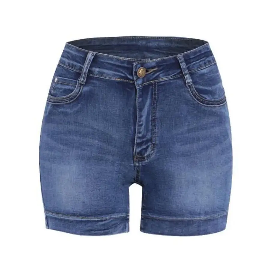 

36 Plus Size High Waist Shorts Denim Women Short Jeans Summer Shorts Femme Cotton Blue Straigh Jeans Ladies Korte Broek Vrouwen