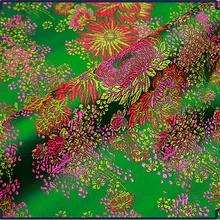 HLQON зеленый цветочный металлик из жаккардовой парчи, жаккардовая окрашенная пряжа ткань для платья, одежды, постельных принадлежностей, сумки, занавески 114x100 см