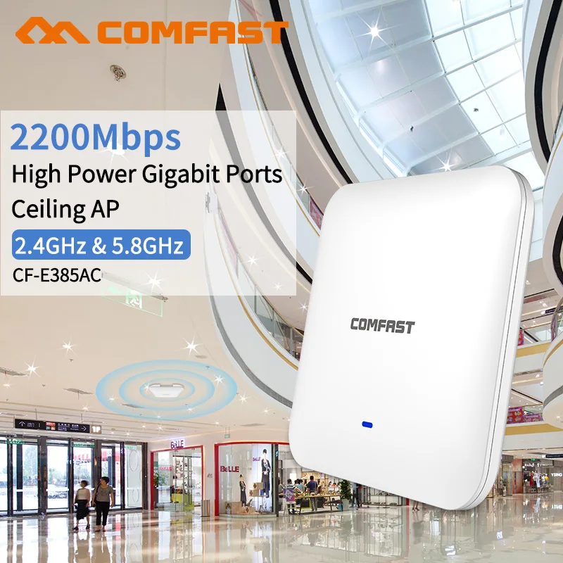 

High Power 2200Mbps Ceiling AP 802.11ac Gigabit Wireless AP wifi coverage router 16 Flash Openwrt WiFi Access Point add 48V POE