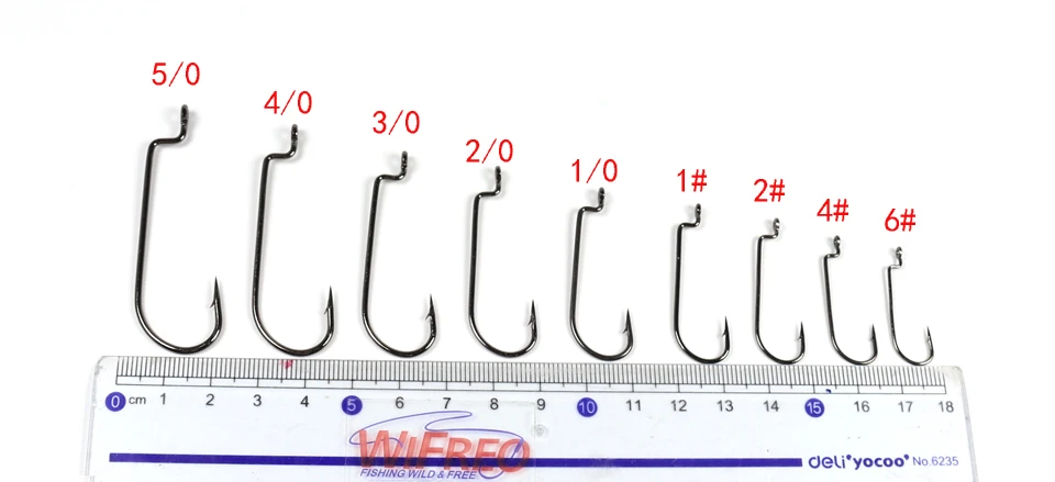 Wifreo 100 шт. Высокоуглеродистая сталь узкий зазор крючок под червя джиг рыболовный крючок крючки на окуня для мягкой приманки Carolina R крючок