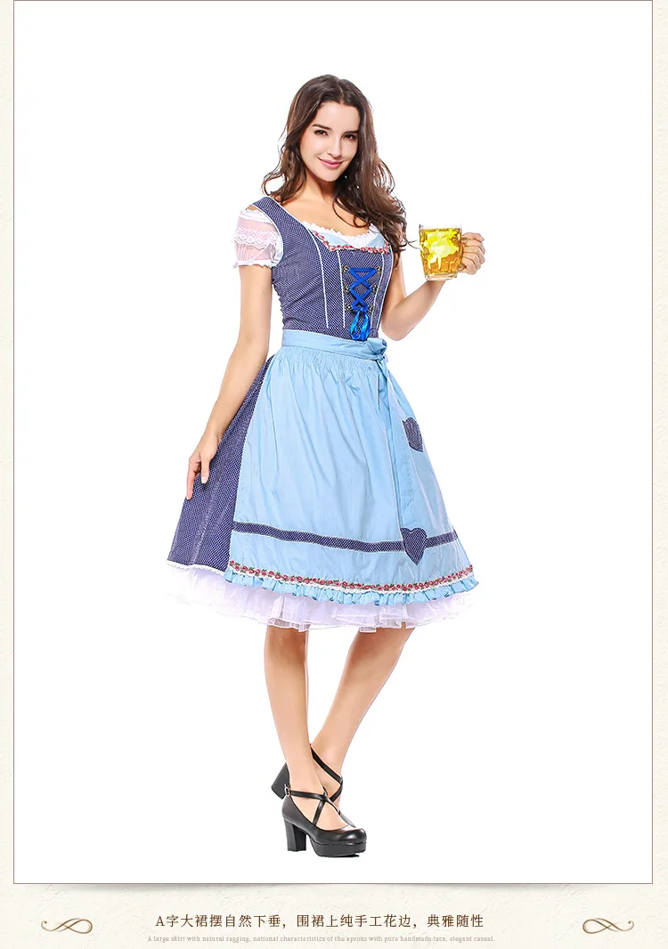 Women Oktoberfest Costume Octoberfest Bavarian Dirndl Maid Peasant Skirt Dress Party Female Oktoberfest Dress (1)