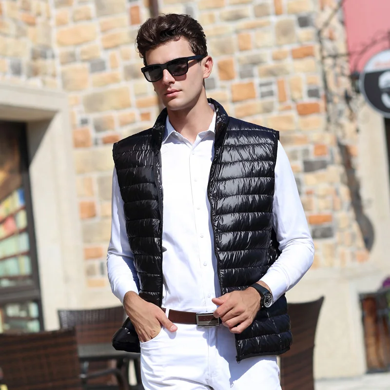 AIRGRACIAS 2018 New Men's Vest Warm Ultralight Down Jackets Vests Men Thin Winter Vest Male