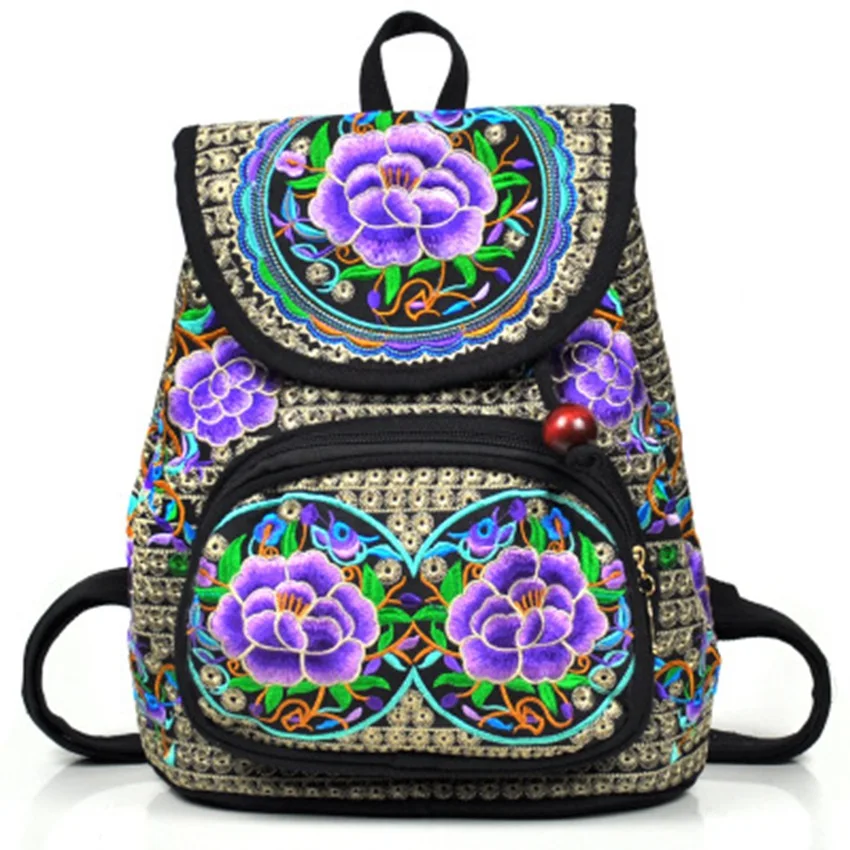 

Новинка 2019, модная сумка в стиле ретро с этнической вышивкой, холщовый рюкзак с цветочной вышивкой, сумка через плечо