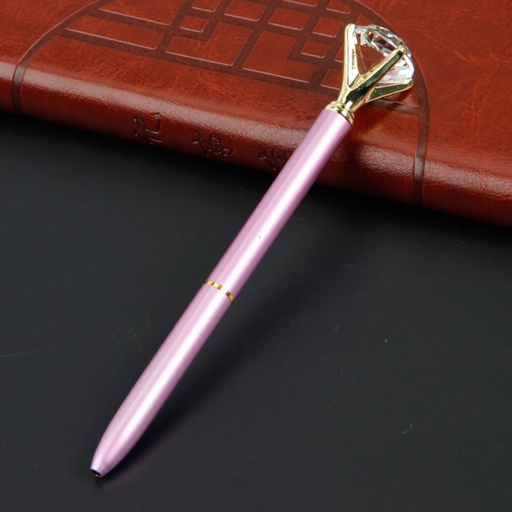 Большой Карат флеш-накопитель со стразами драгоценный камень шариковое кольцо для пера свадебное офисное металлическое кольцо шариковая ручка розовое золото серебро розовый фиолетовый