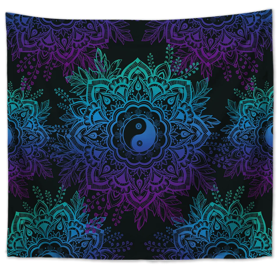 

Cilected Indian Mandala Tapestry Wall Hanging Dream Net Elephant Tapestry Polyester Thin Blanket Curtain Beach Towel