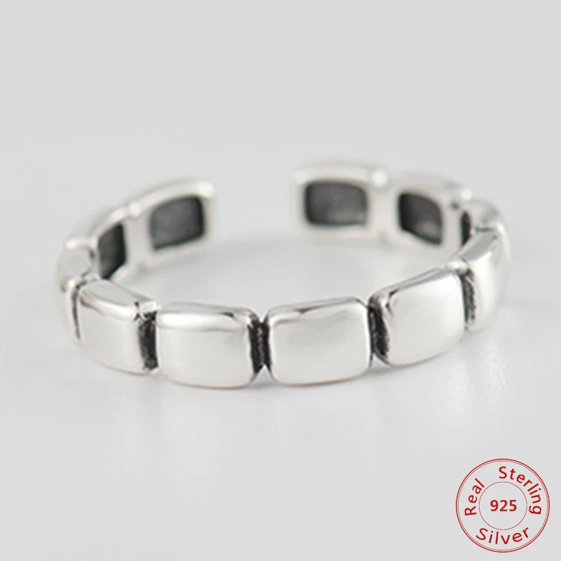 

Real Pure 925 Sterling Silver Finger Rings For Women Ring Smooth High Polishing Joint Pattern Wedding Band Ring