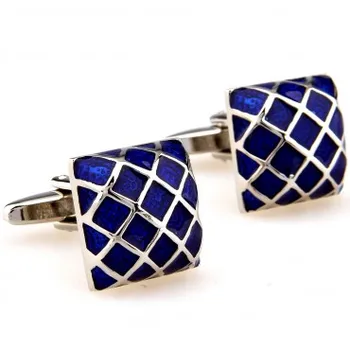 

Blue Rhombus Grid Epoxy Cufflink Cuff Link 15 Pairs Wholesale Free Shipping
