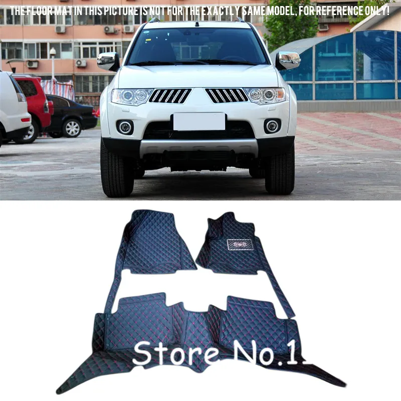 

Accessories For 2011-2016 Mitsubishi Pajero Sport / Montero Sport 7 Seats Interior Black Leather Foot Floor Mat & Carpets