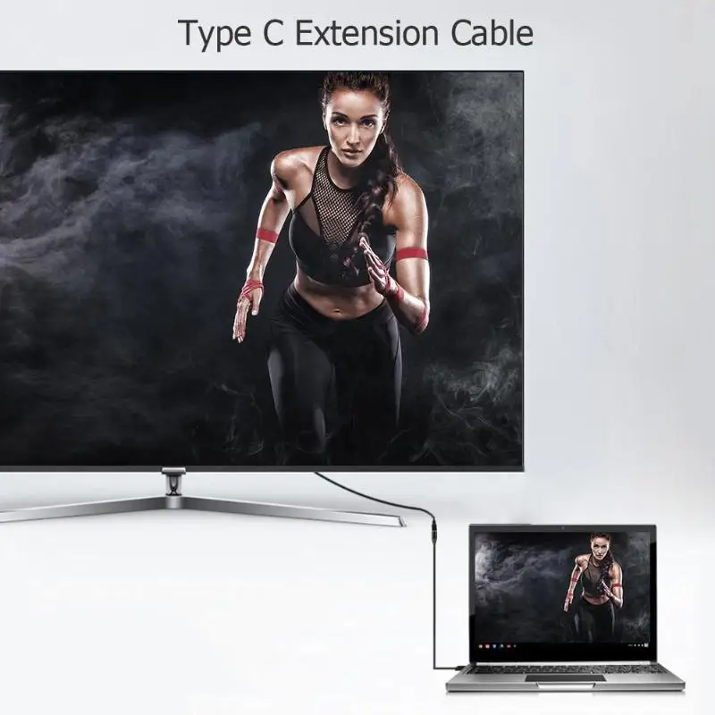 Hot 1m Type-C USB 3.1 Male to USB-C Female Extension Data Cable Extender Cord Charging Cable Audio Video Extender Wire Cord