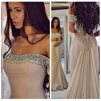 

2019 Beaded Crystals Formal Prom Dresses Mermaid Strapless Bling Sequins Prom Gowns Custom Vestidos De Soiree Sweep Train