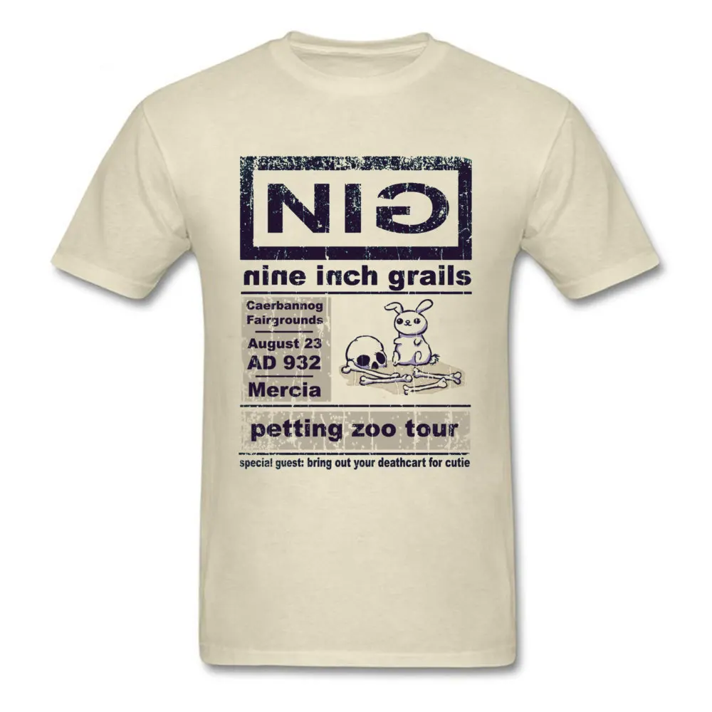Nine Inch Grails 15541 T-Shirt for Men Design NEW YEAR DAY Tops Shirts Short Sleeve 2018 Discount T-shirts Crewneck Cotton Nine Inch Grails 15541 beige