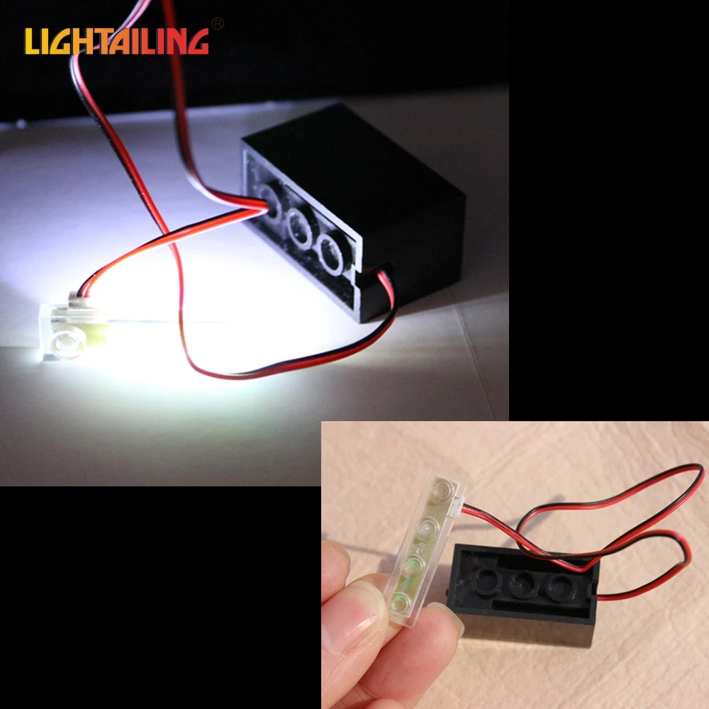 

LIGHTAILING Brand TECHNIC ELECTRIC Black BRICK With White LED Light 1*4 DIY Assembly Toy Light